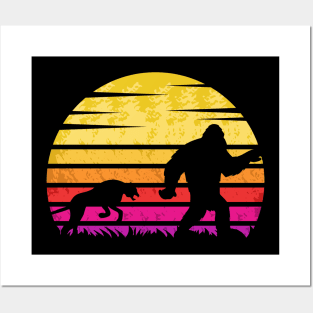 Bigfoot Retro Sunset Posters and Art